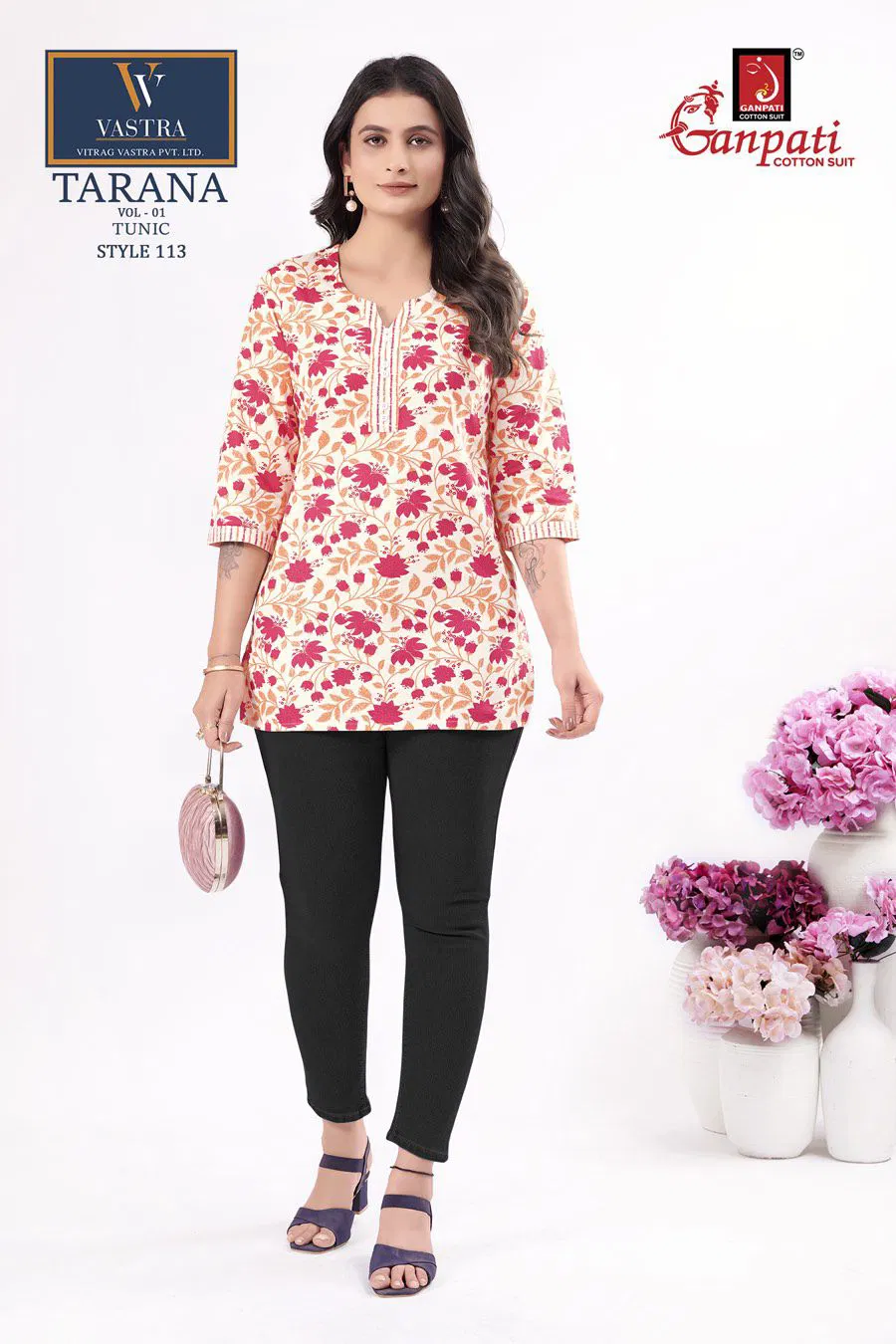 Ganpati Tarana Vol 1 Casual Wear Cotton Printed Short Tops Collection